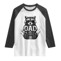 Funny Raccoon Dad Mechanic Raglan Shirt Trash Panda Fathers Day Gift