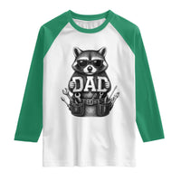 Funny Raccoon Dad Mechanic Raglan Shirt Trash Panda Fathers Day Gift