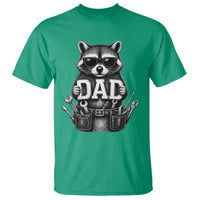 Funny Raccoon Dad Mechanic T Shirt Trash Panda Fathers Day Gift