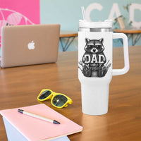 Funny Raccoon Dad Mechanic Tumbler With Handle Trash Panda Fathers Day Gift