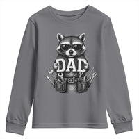 Funny Raccoon Dad Mechanic Youth Sweatshirt Trash Panda Fathers Day Gift