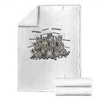 Funny Raccoon Grandma Throw Blanket Grandmother Chaos Trash Panda