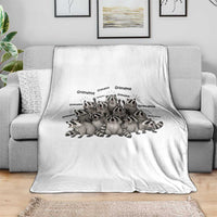 Funny Raccoon Grandma Throw Blanket Grandmother Chaos Trash Panda