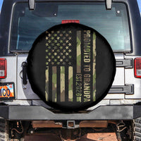 Promoted To Grandpa Est 2026 Patriotic American Flag Camo Spare Tire Cover