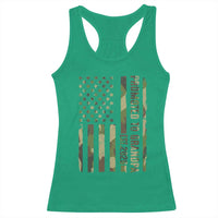 Promoted To Grandpa Est 2026 Patriotic American Flag Camo Racerback Tank Top