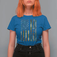 Promoted To Grandpa Est 2026 Patriotic American Flag Camo T Shirt For Women