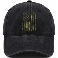 Promoted To Grandpa Est 2026 Patriotic American Flag Camo Washed Cotton Baseball Cap