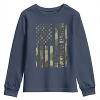 Promoted To Grandpa Est 2026 Patriotic American Flag Camo Youth Sweatshirt