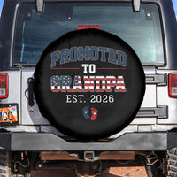 Patriotic Promoted To Grandpa Est 2026 Spare Tire Cover US Flag New Father Gift