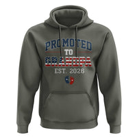 Patriotic Promoted To Grandpa Est 2026 Hoodie US Flag New Father Gift