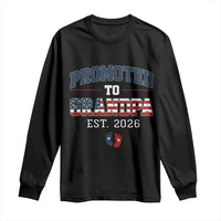 Patriotic Promoted To Grandpa Est 2026 Long Sleeve Shirt US Flag New Father Gift