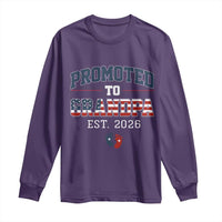 Patriotic Promoted To Grandpa Est 2026 Long Sleeve Shirt US Flag New Father Gift