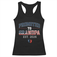 Patriotic Promoted To Grandpa Est 2026 Racerback Tank Top US Flag New Father Gift