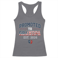 Patriotic Promoted To Grandpa Est 2026 Racerback Tank Top US Flag New Father Gift