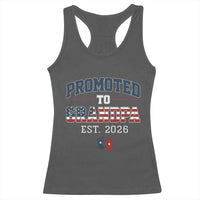 Patriotic Promoted To Grandpa Est 2026 Racerback Tank Top US Flag New Father Gift