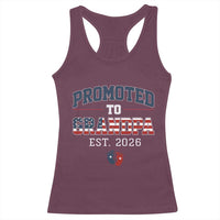 Patriotic Promoted To Grandpa Est 2026 Racerback Tank Top US Flag New Father Gift