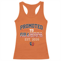 Patriotic Promoted To Grandpa Est 2026 Racerback Tank Top US Flag New Father Gift