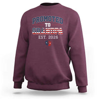 Patriotic Promoted To Grandpa Est 2026 Sweatshirt US Flag New Father Gift