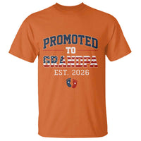 Patriotic Promoted To Grandpa Est 2026 T Shirt US Flag New Father Gift