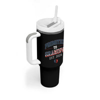 Patriotic Promoted To Grandpa Est 2026 Tumbler With Handle US Flag New Father Gift