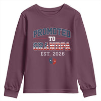Patriotic Promoted To Grandpa Est 2026 Youth Sweatshirt US Flag New Father Gift