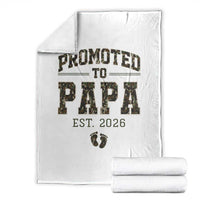 Promoted To Dad Est 2026 Camo Throw Blanket Hunting Style New Dad Gift Graphic