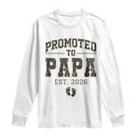 Promoted To Dad Est 2026 Camo Long Sleeve Shirt Hunting Style New Dad Gift Graphic