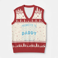 Promoted To Daddy 2026 New Boy Dad V-Neck Knit Sweater Vest First Time Fathers Day Gift