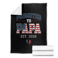 Patriotic Promoted To Dad Est 2026 Throw Blanket US Flag New Father Gift