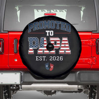 Patriotic Promoted To Dad Est 2026 Spare Tire Cover US Flag New Father Gift