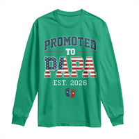 Patriotic Promoted To Dad Est 2026 Long Sleeve Shirt US Flag New Father Gift