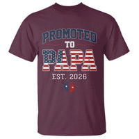 Patriotic Promoted To Dad Est 2026 T Shirt US Flag New Father Gift