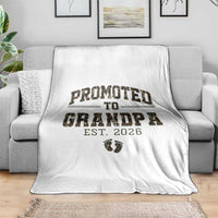 Promoted To Grandpa Est 2026 Throw Blanket Vintage Camo Grandpa Graphic
