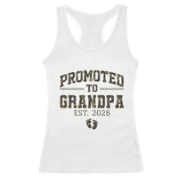 Promoted To Grandpa Est 2026 Racerback Tank Top Vintage Camo Grandpa Graphic