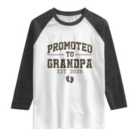 Promoted To Grandpa Est 2026 Raglan Shirt Vintage Camo Grandpa Graphic