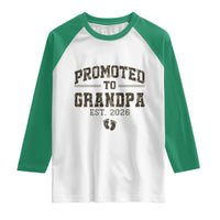Promoted To Grandpa Est 2026 Raglan Shirt Vintage Camo Grandpa Graphic
