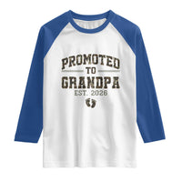 Promoted To Grandpa Est 2026 Raglan Shirt Vintage Camo Grandpa Graphic