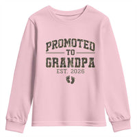 Promoted To Grandpa Est 2026 Youth Sweatshirt Vintage Camo Grandpa Graphic