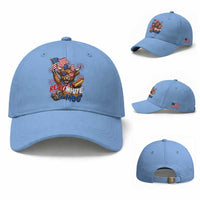 Striped Highland Cow 4th Of July Baseball Cap Red White And Moo