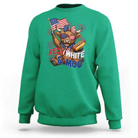 Striped Highland Cow 4th Of July Sweatshirt Red White And Moo