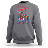 Funny Highland Cow Pool Party 4th Of July Sweatshirt Red White And Moo