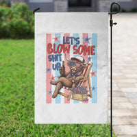 Funny Patriotic Highland Cow Garden Flag 4th Of July Fireworks Celebration