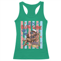 Funny Patriotic Highland Cow Racerback Tank Top 4th Of July Fireworks Celebration