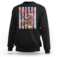 Funny Patriotic Highland Cow Sweatshirt 4th Of July Fireworks Celebration