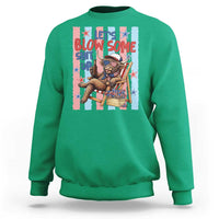 Funny Patriotic Highland Cow Sweatshirt 4th Of July Fireworks Celebration