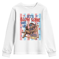 Funny Patriotic Highland Cow Youth Sweatshirt 4th Of July Fireworks Celebration