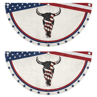 Vintage Western Cow Skull Usa Flag Patriotic Fan Flag American Pride