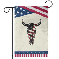 Vintage Western Cow Skull Usa Flag Patriotic Garden Flag American Pride