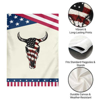 Vintage Western Cow Skull Usa Flag Patriotic Garden Flag American Pride