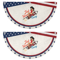 Funny Pin Up Girl Firework USA Gift Patriotic Fan Flag Just Here To Bang